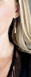 Gold Triangle Drop Threader Earrings