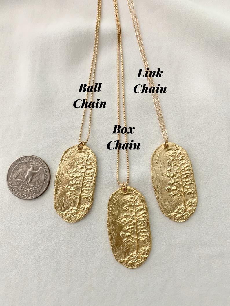 Matte Gold Sequoia Tree Medallion Necklace